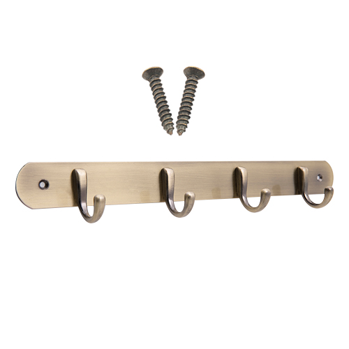 철물파크 벽옷걸이 후크 판옷걸이 4구+설치피스포함, 엔틱 무광, 1개 11,800원