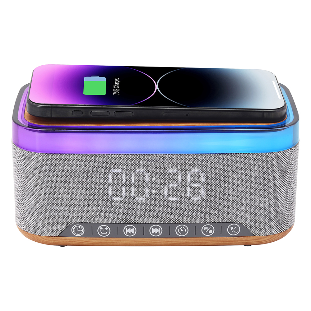 액센 우드 고속 무선충전 화이트 노이즈 무드 블루투스 스피커, BS53, 혼합색상 31,000원
