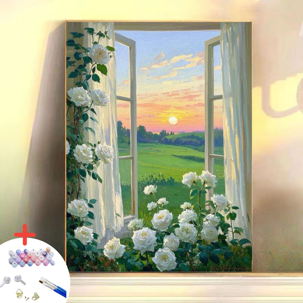 글로윅 DIY명화그리기 피포페인팅 그림그리기 유화 세트, 02창문, 1개 13,800원