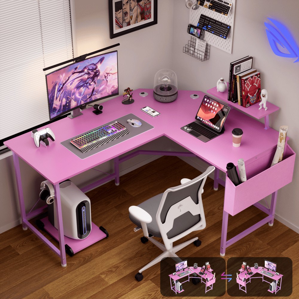 월로덴 L형 컴퓨터 책상 게이밍 책상 코너형 책상, 탄소섬유퍼플 110,000원