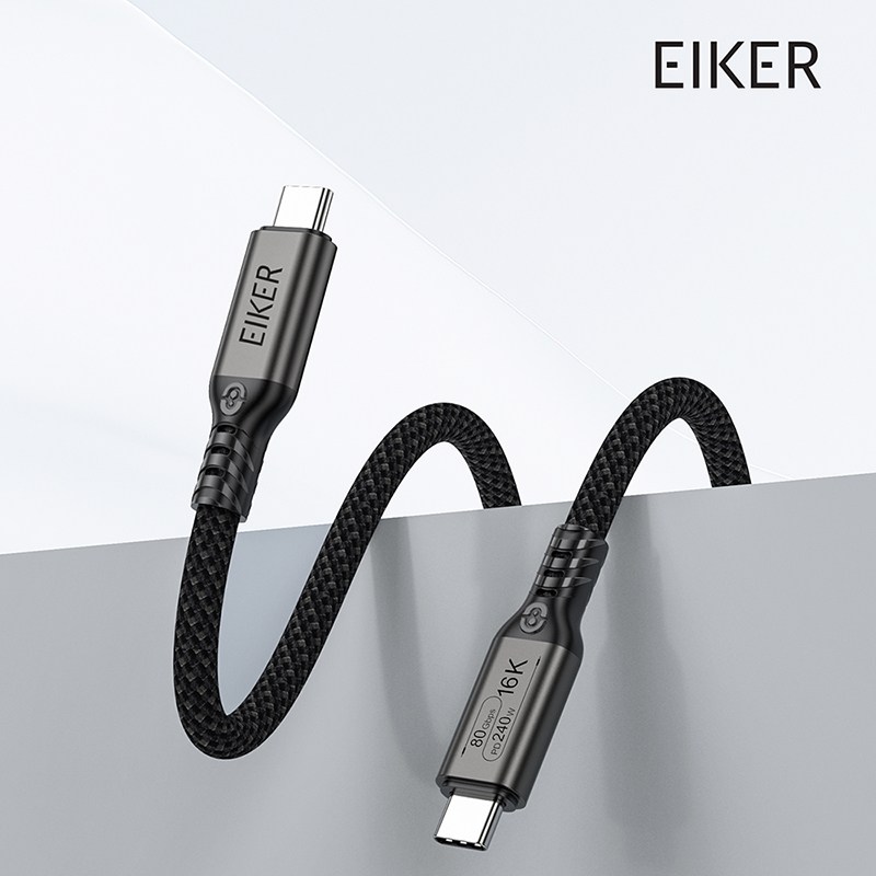 EIKER 썬더볼트5 CtoC 케이블 240W PD 초고속충전 80Gbps 16K 영상출력, 1개, 블랙, 1m 22,500원