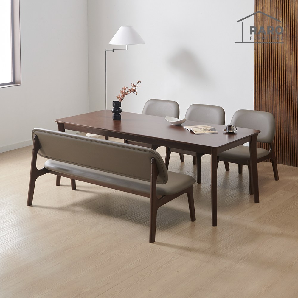 라로퍼니처 레스트 1900 고무나무 원목 패밀리 6인 낮은 식탁 세트, 상세 설명 참조 576,000원