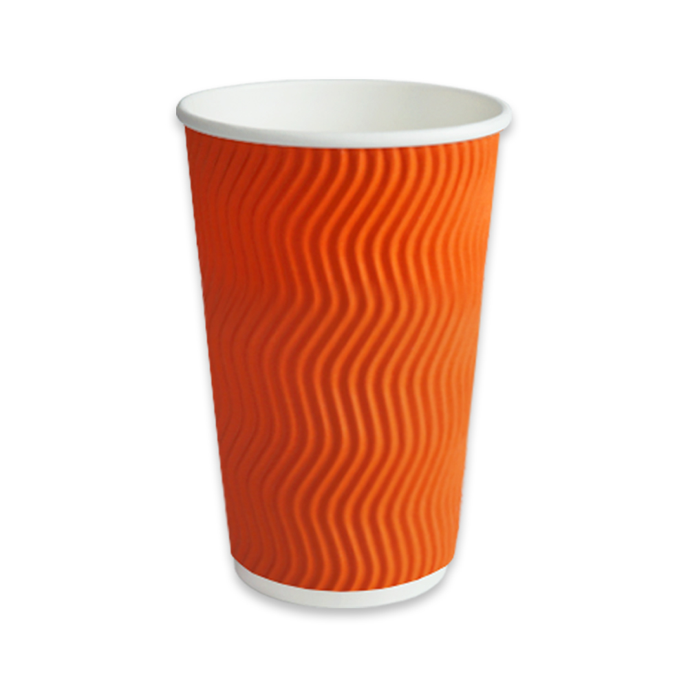 TYP 럭셔리 3중 단열종이컵 웨이브 오렌지 16온스 510ml, 1세트, 500개입 48,400원