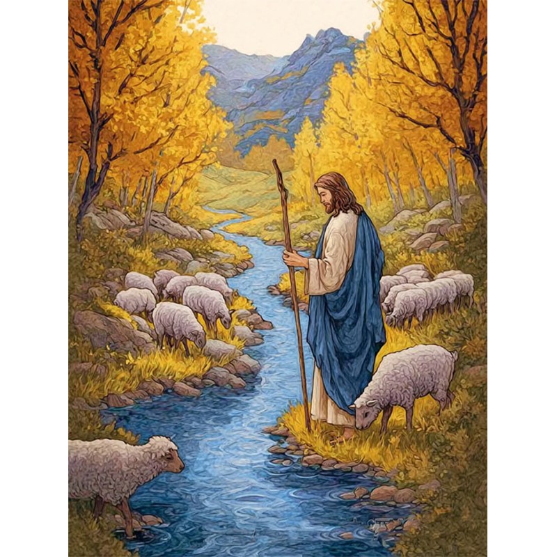 뉴타임즈 보석 자수 DIY 수공예 애호가 캔버스 액자 포함 40X50cm 가정 장식품 다이아몬드 페인팅 특별한 선물 반짝이는 그림, 1개, 들판 풍경 00365 19,000원