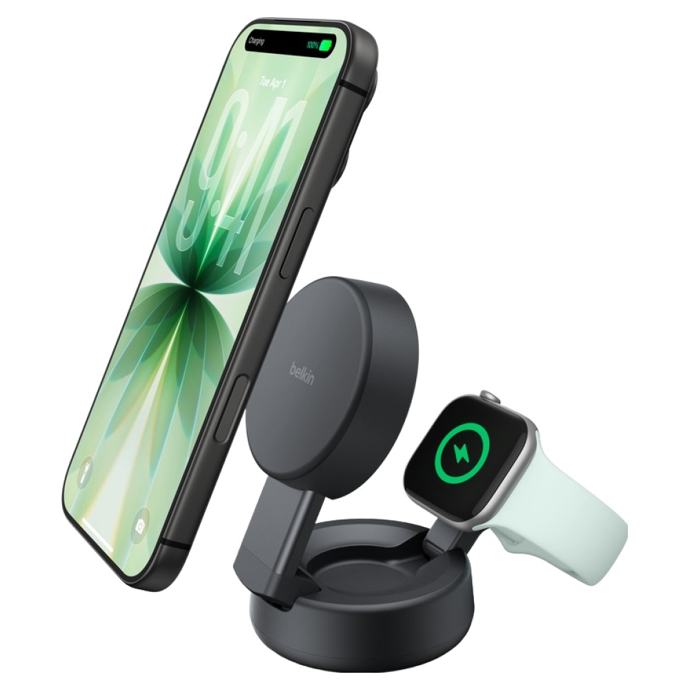 벨킨 울트라 차지 프로 2in1 Qi2 25W 컨버터블 마그네틱 초고속 무선 충전기, 차콜, 1개 119,000원