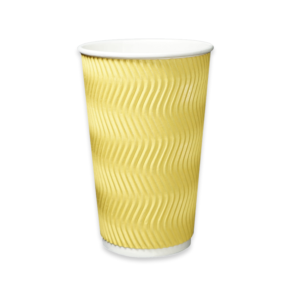 TYP 럭셔리 3중 단열종이컵 웨이브 옐로우 16온스 510ml, 1세트, 500개입 48,400원