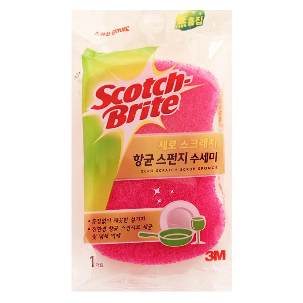 3M 스카치브라이트 제로 스크래치 항균 스펀지 수세미 7,050원