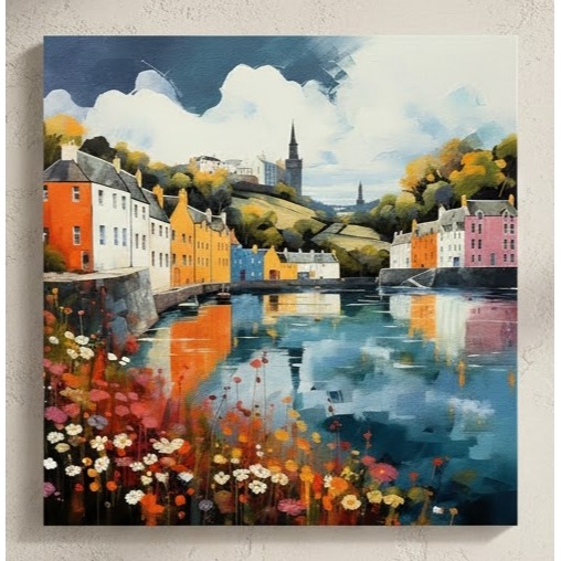 북유럽 항구 도시 풍경 캔버스 액자 6 Blue Hill 26,000원