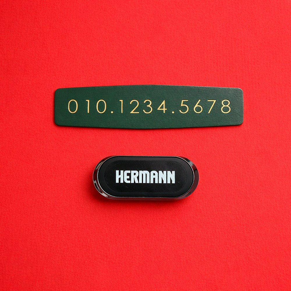 헤르만 이태리 가죽 트리플 엠 넘버 마그넷 태그 자동차 주차번호판 차량용 번호판 핸드폰번호 22,800원
