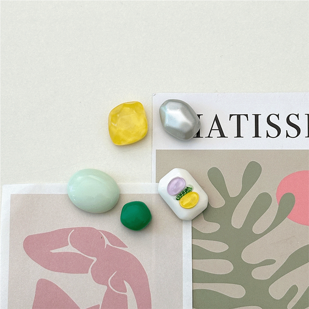 데미무드 글리밍엠버 마그넷 냉장고 자석 5종 세트, 혼합색상 7,400원