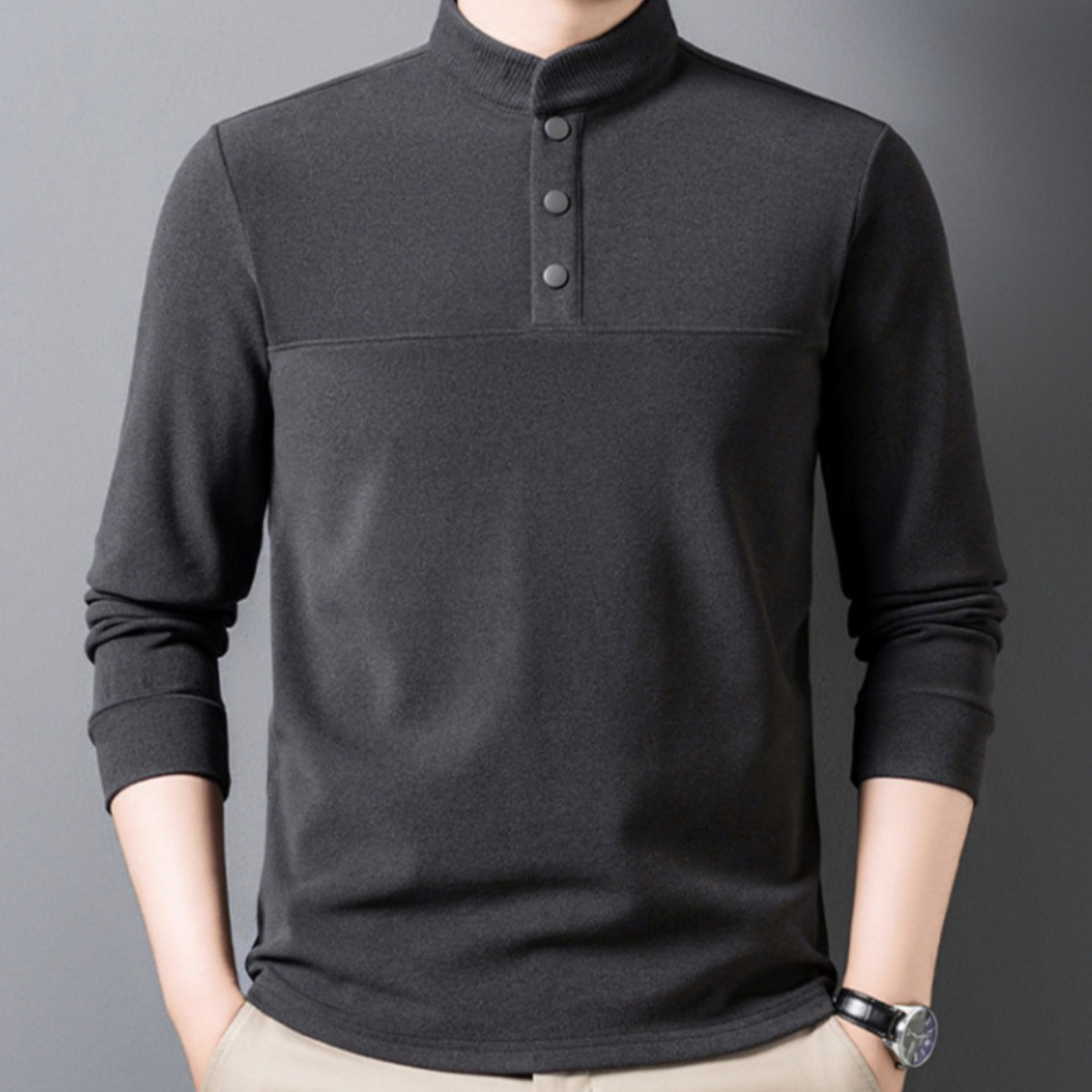 코엑티 남성 겨울 히트 플리스 기모 버튼넥 벨벳 스웨터 35,800원