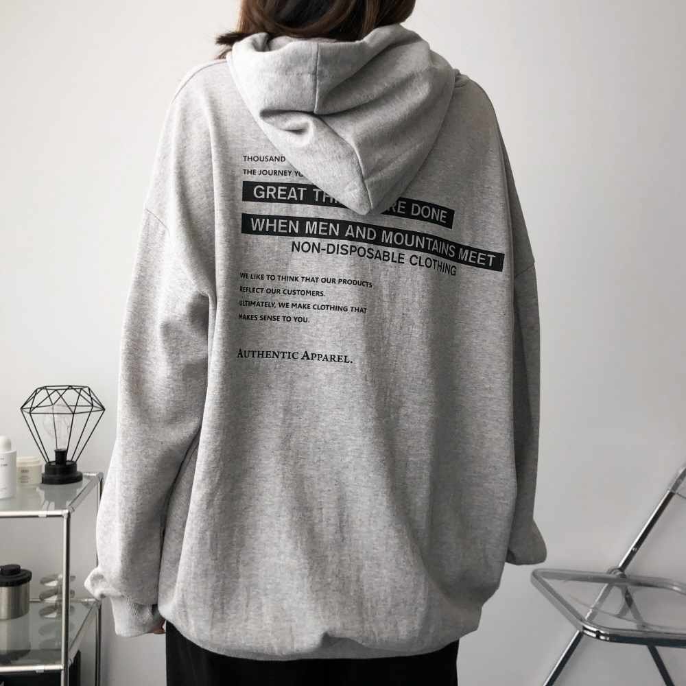 LR [기모선택] 국산 오버핏 어센틱 레터링 후드티 남녀공용 빅사이즈 24,600원