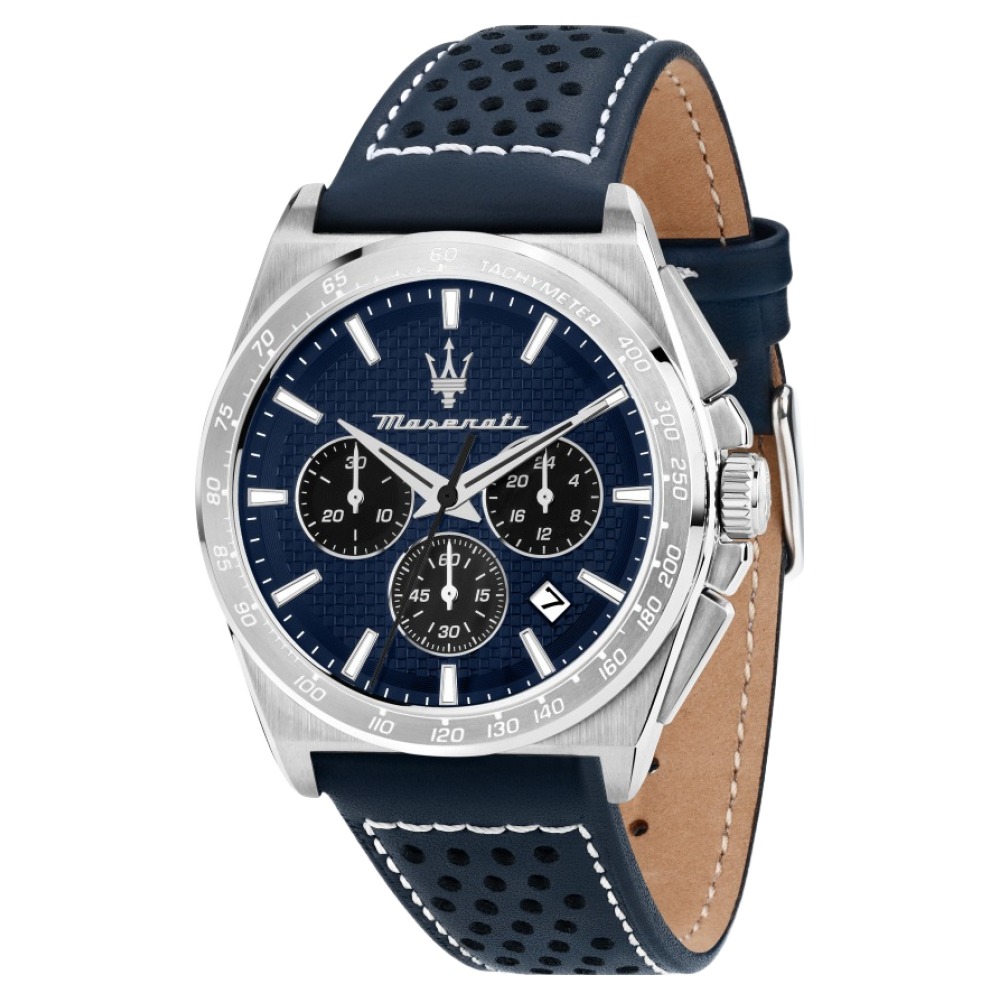 마세라티 남성용 VELOCITA 다이얼 오토캘린더 가죽밴드 시계 41mm R8871652001 430,000원
