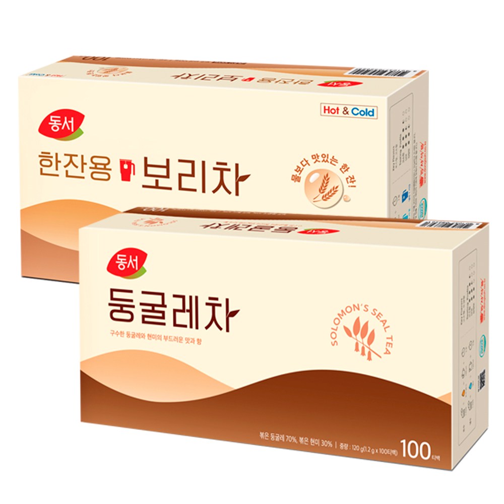 동서 둥굴레차 100T+한잔용보리차100T 16,300원