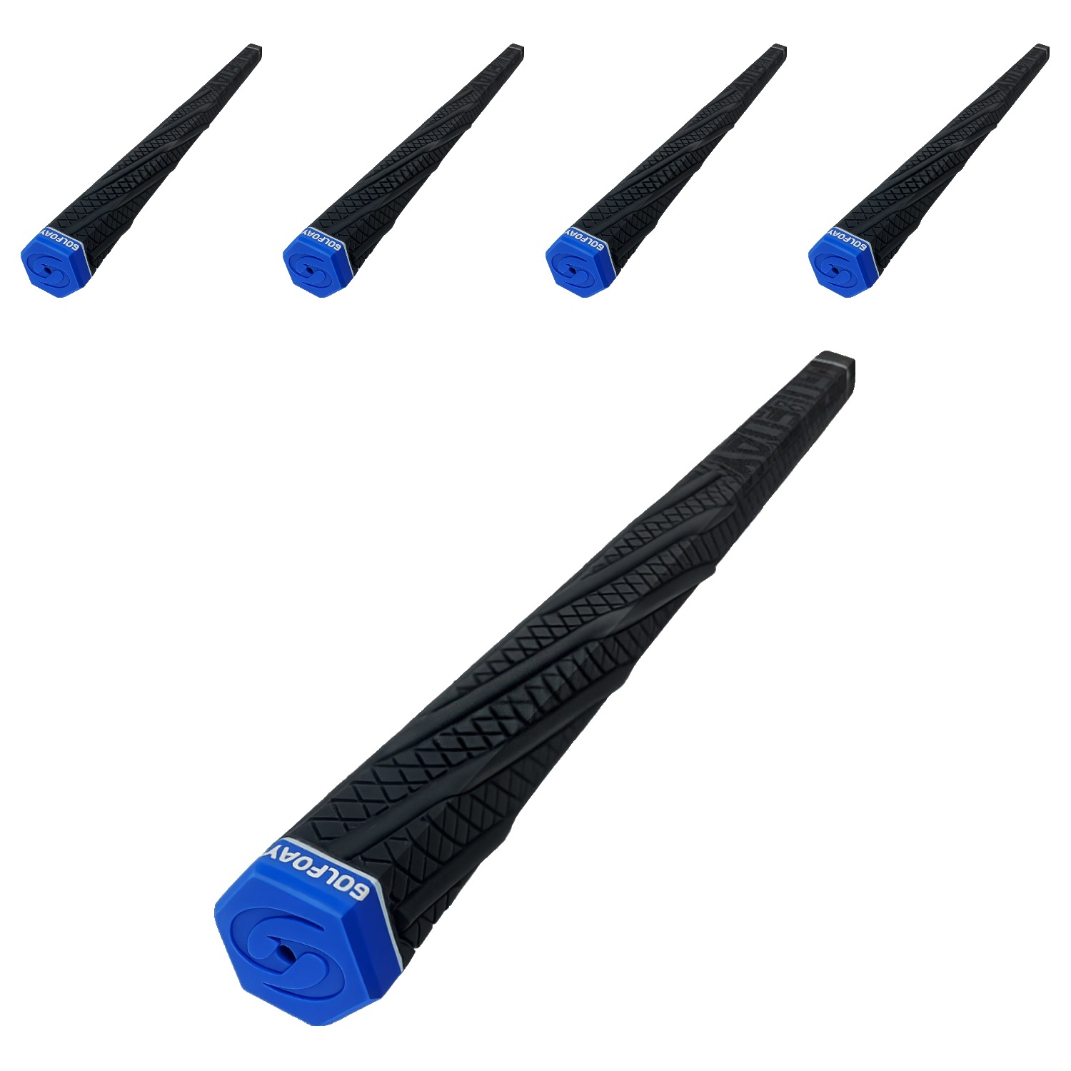 골프데이 틀어지지 않는 미끄럼방지 헥사곤 아이언 디자인 골프그립, 검 + 파, 5개 30,550원