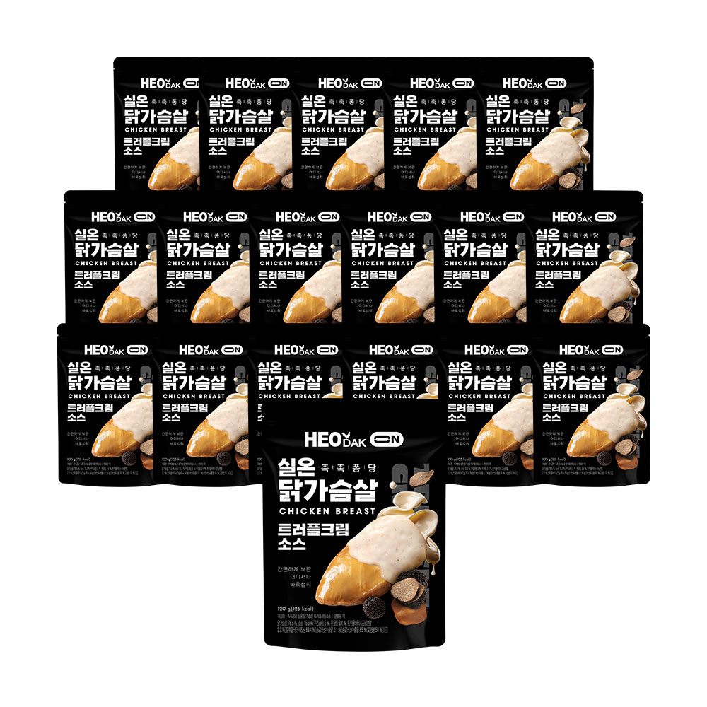 허닭ON 촉촉담백 실온 닭가슴살 트러플크림, 18개, 120g 45,900원