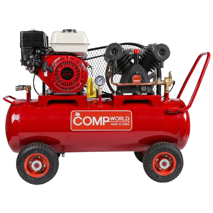 콤프월드 CWKE-652S 휘발유 콤프레샤 수동시동 엔진 혼다5.5마력 펌프 산업용 2마력 탱크용량 80L 철탱크, 1개 1,609,500원