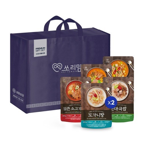 쏘리맘 탕류 5종 각 2팩 선물 세트 총10팩 각 600g, 1세트, 600g 67,420원