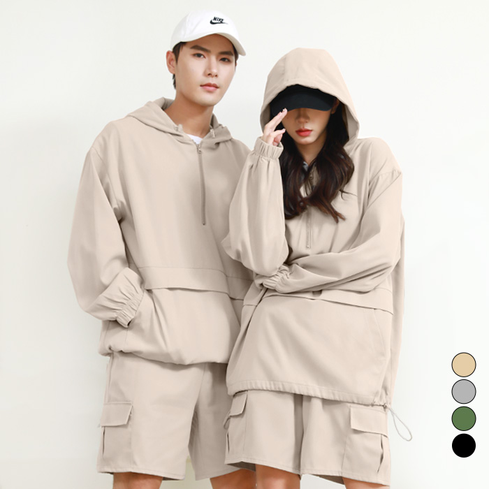 텐클로 빅사이즈 (상의 90~140) 남녀공용 바람막이 아노락 반바지 상하 세트 38,800원