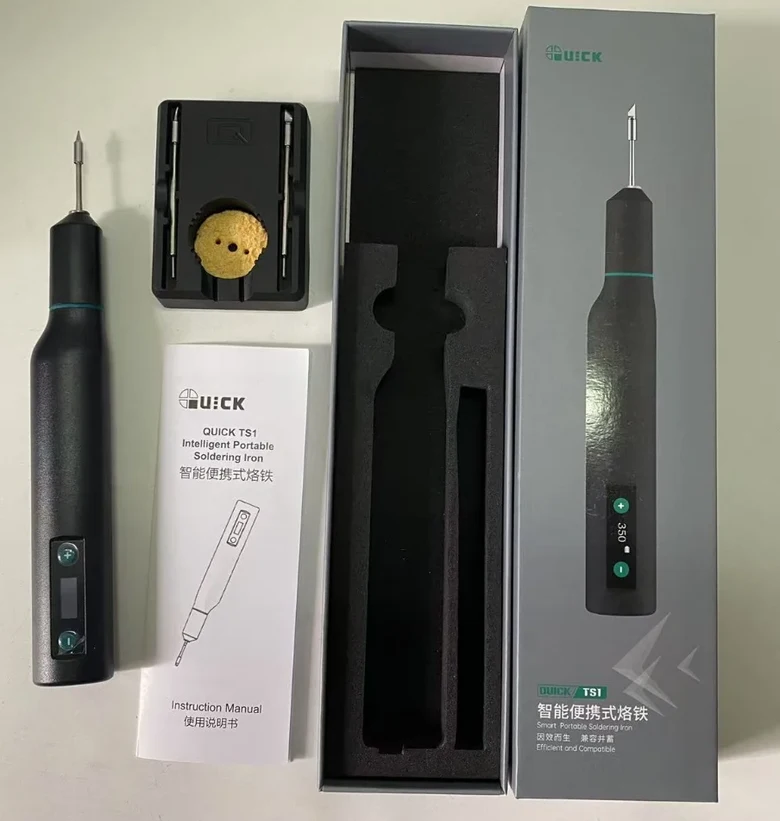 퀵TS1 10W 휴대용 납땜 인두 TYPE-C 충전 무선 마이크로 솔더링 펜 PCB 재작업 용접 도구 팁 3개 포함 68,000원
