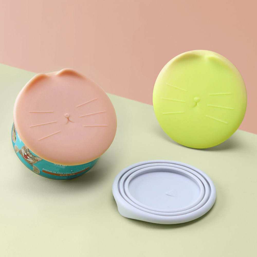 강아지 고양이 간식캔 캔뚜껑 캔리드 통조림 실리콘 덮개 식기 밀봉, 1개, 옐로우 2,300원