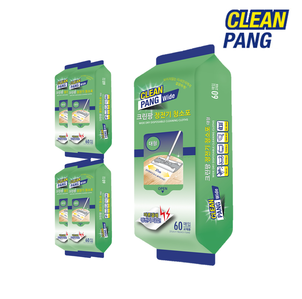 크린팡 정전기 청소포 대형 60매 X 5팩 (300매) 먼지제거 부직포 14,900원