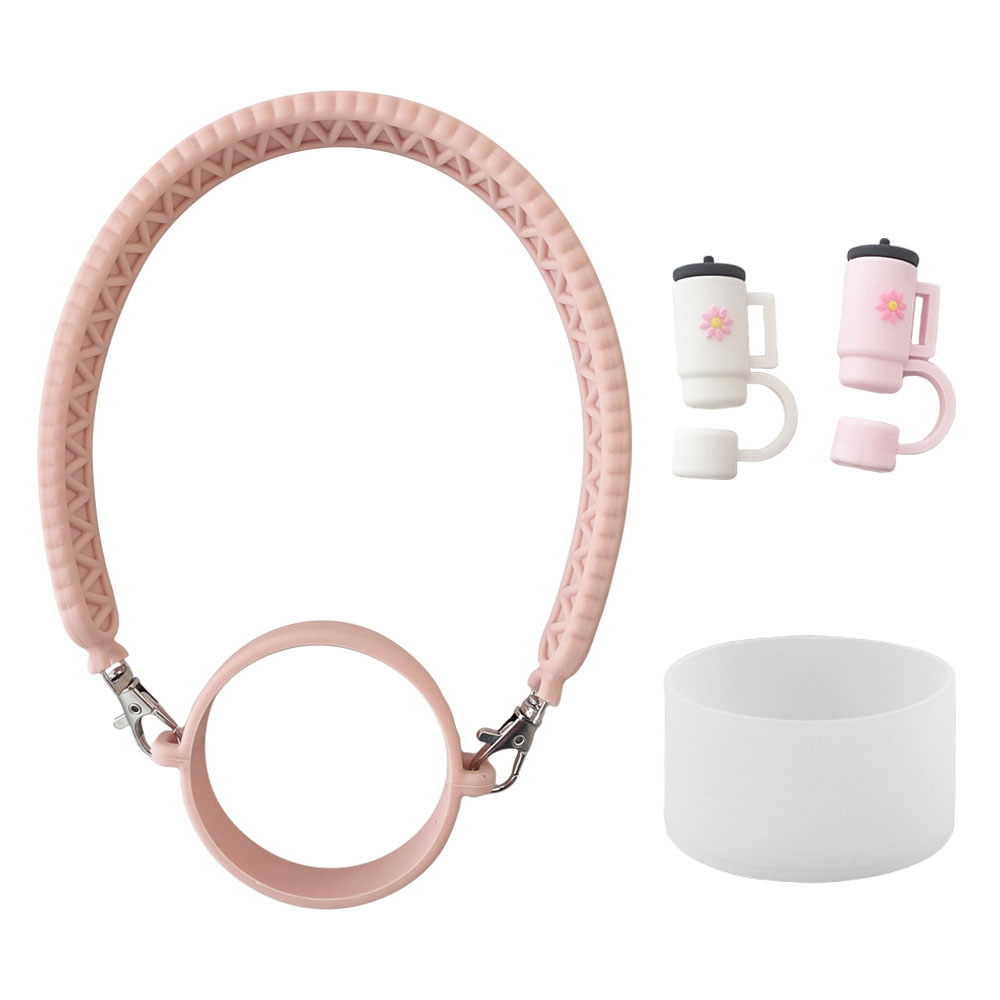 완편템4종 원해아 스탠리 텀블러 호환 스트랩 실리콘 바닥 커버 빨대 마개, WH0005-B(핑크), 1개 27,970원