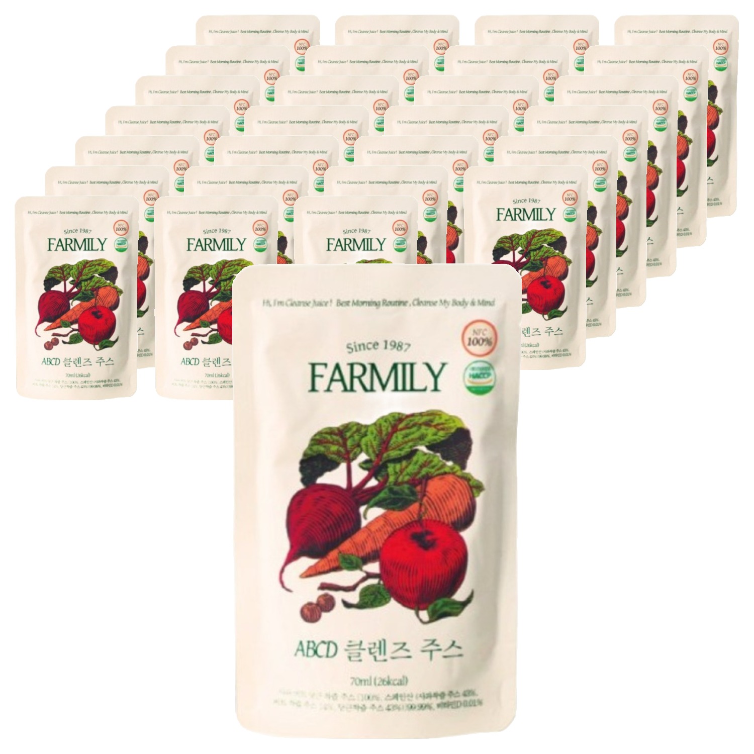 팜밀리1987 ABCD 클렌즈 주스 14개입, 70ml, 28개 52,600원