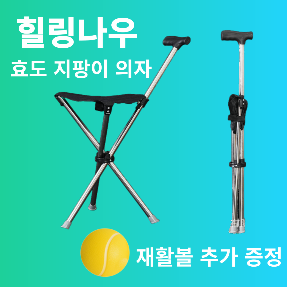 힐링나우 접이식 지팡이 의자 초경량 효도용, 1개, 블랙 19,800원