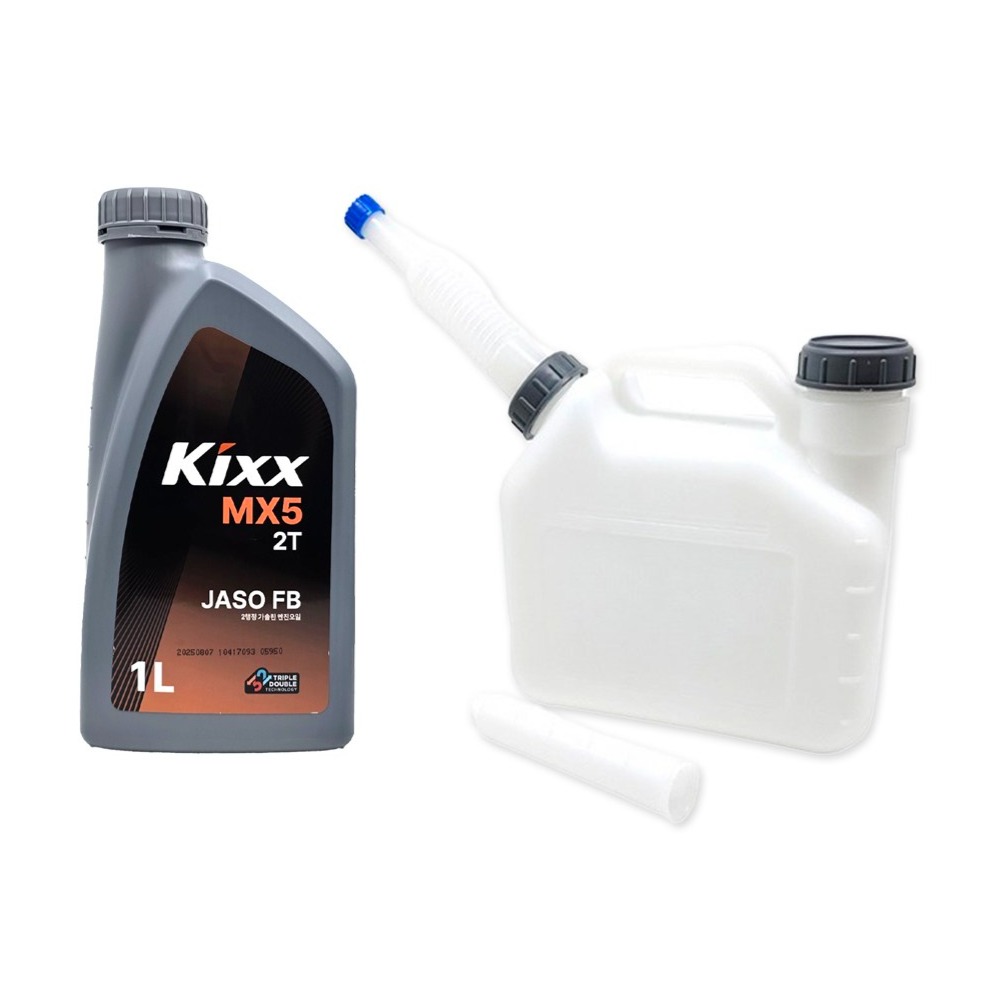 꼬마대장 대용량 연료혼합통 + 2행정 예초기 발전기 양수기 엔진톱용 전용 엔진오일 1L, 1세트, 현재가 13,500원