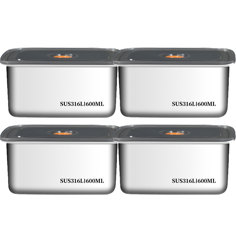 드림시오 스텐 진공 밀폐용기 반찬통, 600ml, 4개 9,900원