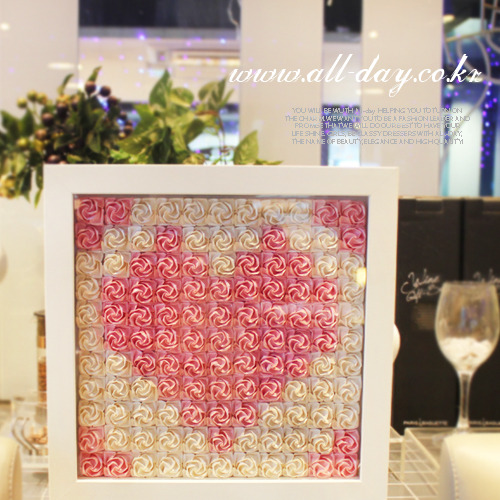 올데이 ((D.I.Y))샤인핑크하트-종이장미액자3호(121송이), 1세트 51,400원