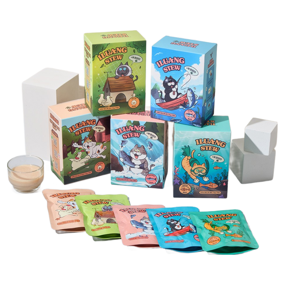 이루앙 노묘 부드러운 습식사료 파우치 닭,연어,참치,황태,오리 5종 35개 2450g 67,000원