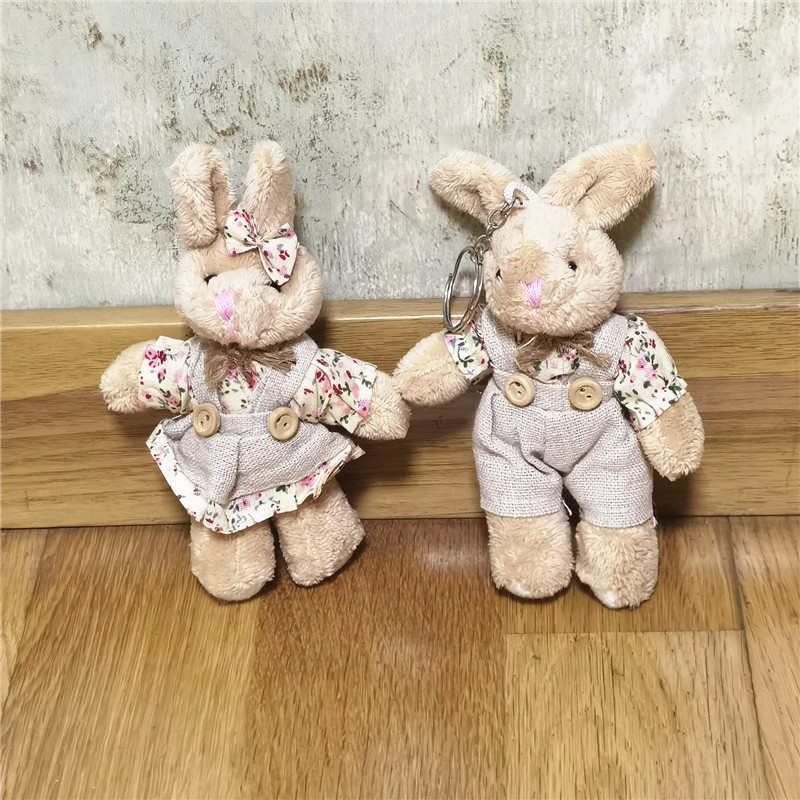 수수보따리 커플인형 키링 2종세트 열쇠고리 가방인형 곰인형 베어 토끼인형 래빗 키홀더 가방장식 차키링, 커플 토끼, 1세트 9,900원