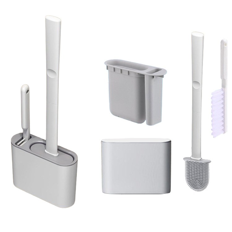 다세코 실리콘 변기솔 2in1 변기청소솔 화장실 벽걸이 틈새 브러쉬, 그레이, 1개 7,100원