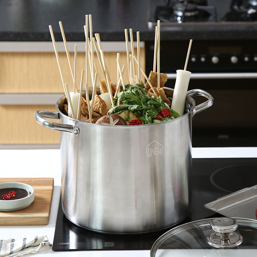 [부모님 / 집들이 선물추천] 오뉴 ONEW IH 인덕션 304 올스텐 15L 대용량 하이곰솥 냄비 30cm, 1개, 실버, 30cm 35,900원