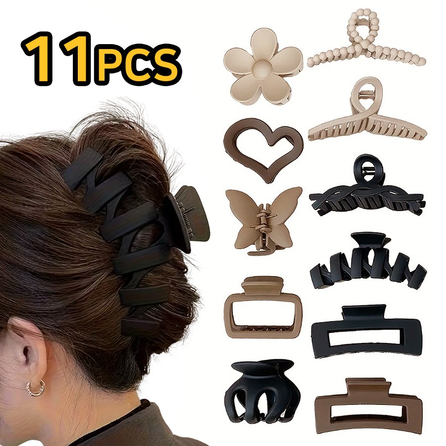 아루카 반묶음 올림머리 헤어 집게핀 대형 여성 무광 집게 머리핀 8,700원