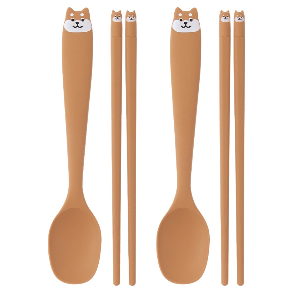 이와이엔스토리 코코 실리콘 수저 세트, 브라운, 2세트, 숟가락 + 젓가락 8,050원