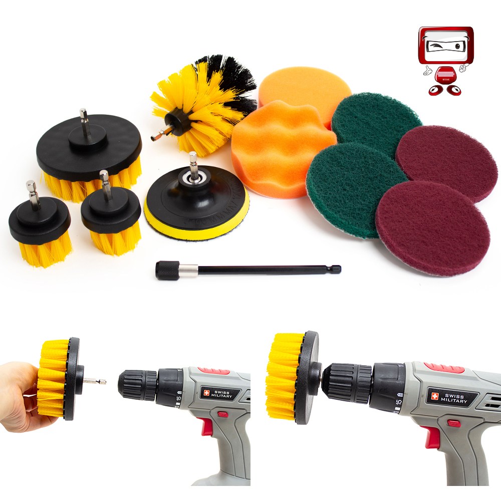 엔빙 전동드릴 청소솔 12종 세트 / 전동드릴 청소브러쉬 드릴 청소솔, 혼합색상, 1세트 13,000원