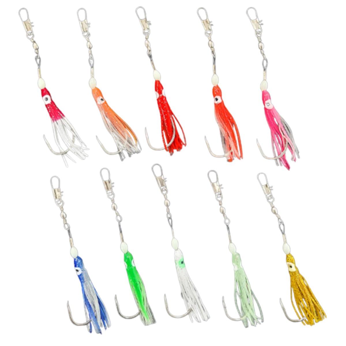 대구 지깅 꼴뚜기 전용 바늘 10가지 색상 셋트, 1세트, 27개입 32,900원