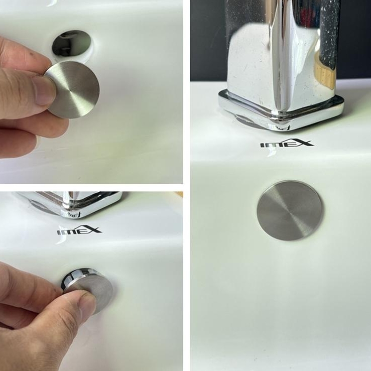 더블슬릿 황동 SUS304 스텐레스 세면대 세면캡 구멍 완전 막힘형 오버플로우 마개 1+1, SUS304스텐 8,600원