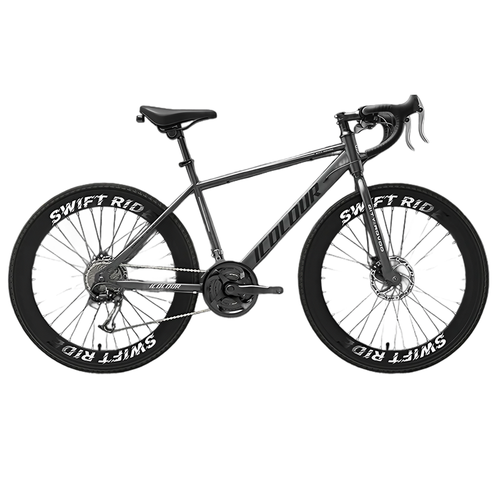 ICOLOUR 초경량 로드자전거 트랙 사이클 입문용 60mm 휠셋, 27세트, 175cm, 그레이 280,000원