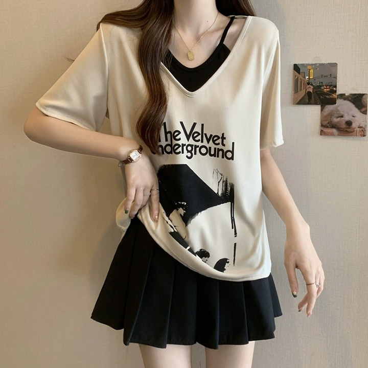 드마엘 더 벨벳 나시 레이어드 오버핏 반팔티(4color)+델로나 19,990원