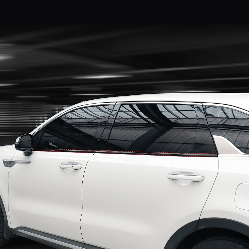 유투카 호환 쏘렌토 MQ4 페이스리프트 튜닝 용품 블랙 윈도우몰딩  커버 자동차 크롬 죽이기 61,500원