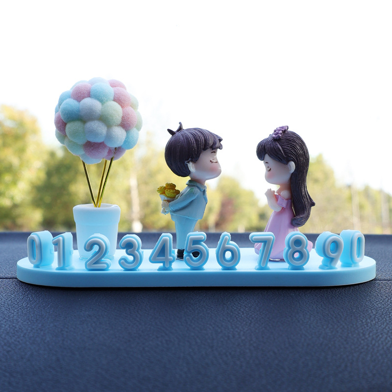 넘버링카 자동차 전화번호판 주차번호판 팬더 커플 주차알림판 주차안내판, 1개, 파랑 11,400원