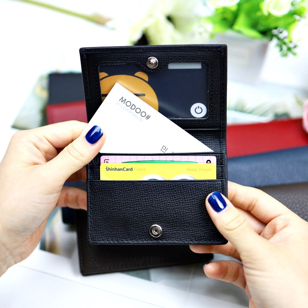 천연 소가죽 명함지갑 명함케이스 스냅형 똑딱이 카드지갑 카드홀더 MARLMS102 16,350원