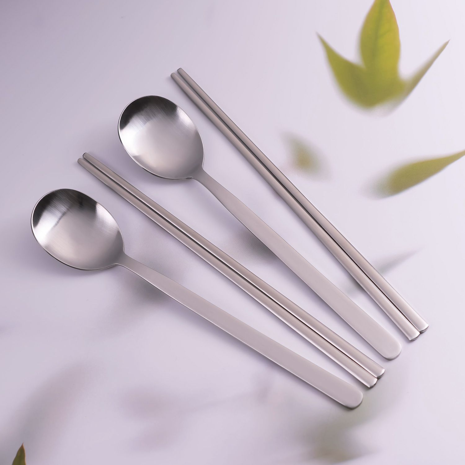 라온누리 퓨어 무광택 심플라인 일자형 수저 세트, 단일색상, 숟가락 2p + 젓가락 2p, 1개 7,600원