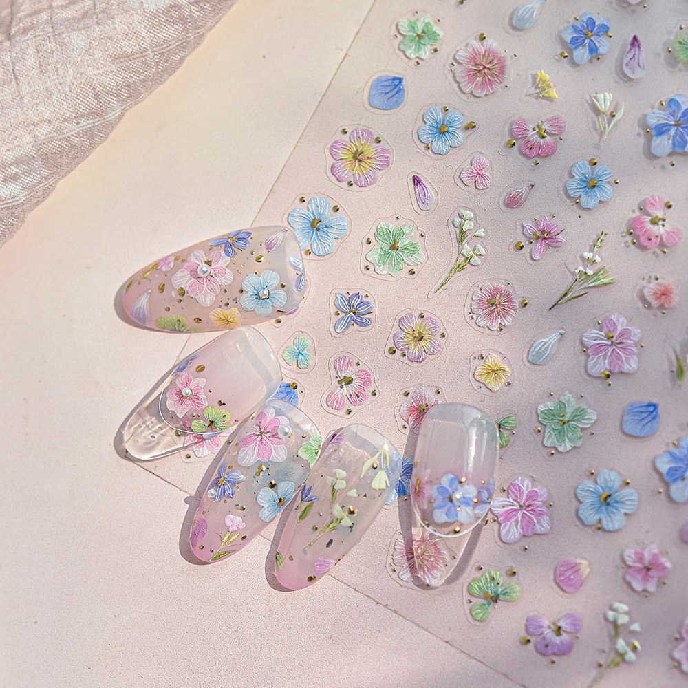 핑거퀸 3D 꽃 엠보 입체 큐빅 젤 네일 아트 데코 스티커 3,200원