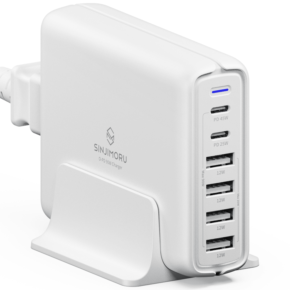 신지모루 오피디 90W 접지 6포트 PPS 초고속 멀티 PD 충전기, 화이트, 1개 35,900원