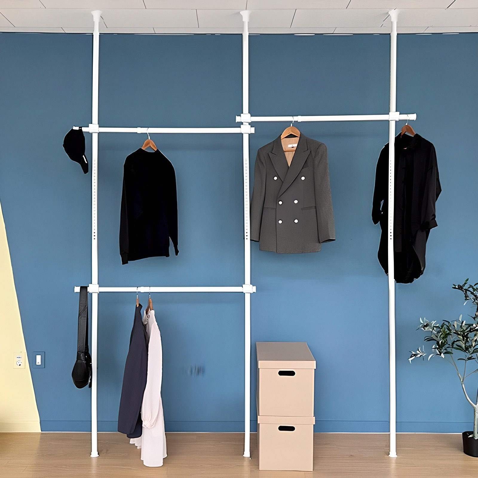 리빙해피 기둥식 행거 3단 25파이, 화이트 29,900원